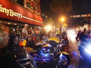 Night falls on the final weekend of Bike Week 2016 on Main Street after a week of perfect weather and record crowds Friday  night, March 11, 2016. News-Journal/JIM TILLER